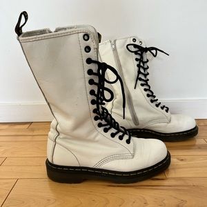 Gently used Dr Martens in crisp white
